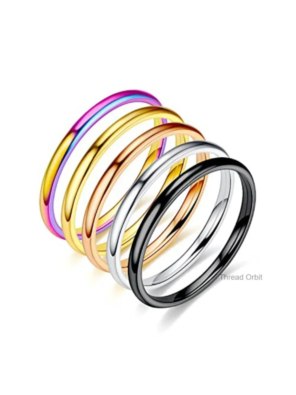 2mm Stainless Steel Plain Stacking Band Promise Wedding Ring
